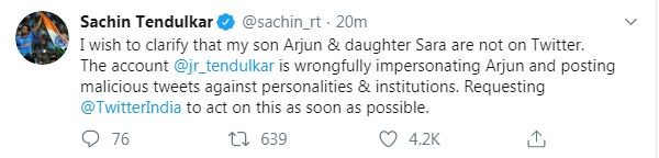 Sachin tweet