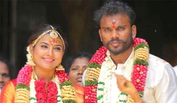 Nandhini with Karthikeyan. Nandhini with Karthikeyan