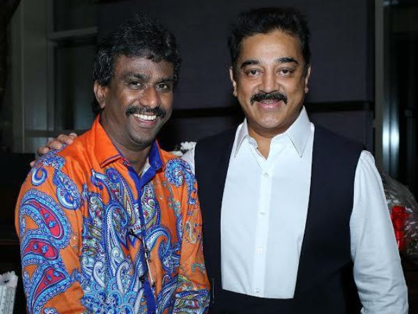 Kamal Haasan with his PR at his birthday bash. Kamal Haasan's 60th Birthday Bash Photos