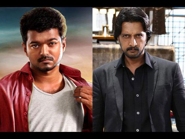 A collage of Vijay and Sudeep. Vijay & Sudeep