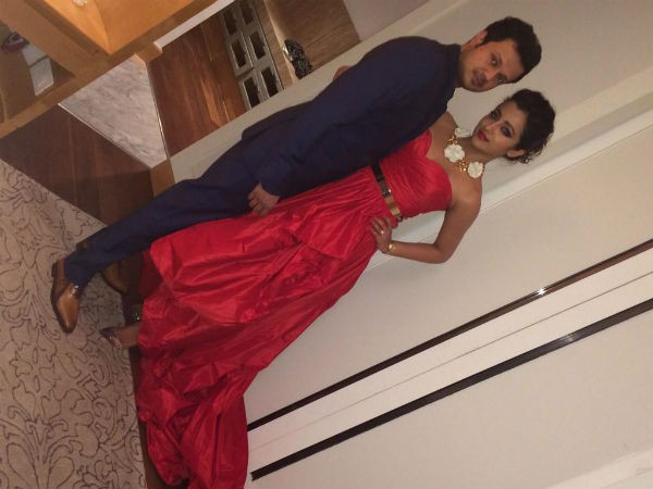 A picture of Trisha-Varun Manian at their engagement party. Trisha-Varun Manian at Their Engagement Party