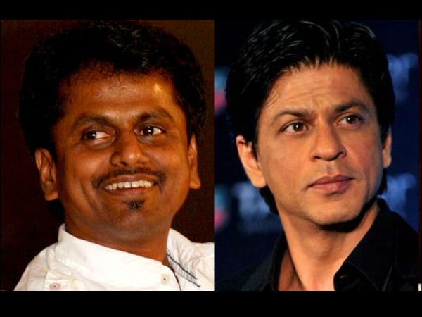 A collage of AR Murugadoss and Shah Rukh Khan. AR Murugadoss-Shah Rukh Khan
