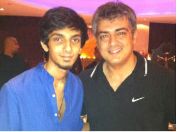 A picture of Anirudh with Ajith taken a few years ago. Anirudh with Ajith