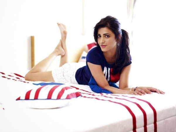 A picture of Shruti Haasan from one of her photoshoots. Shruti Haasan