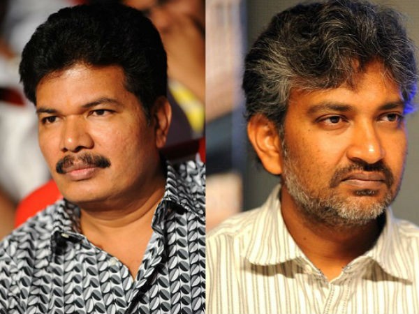 A collage of Shankar and SS Rajamouli. Shankar-SS Rajamouli