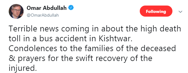 Omar Abdullah tweeted