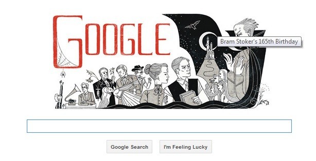 Google Shows 'Dracula' doodle (screenshot) Google Shows 'Dracula' doodle