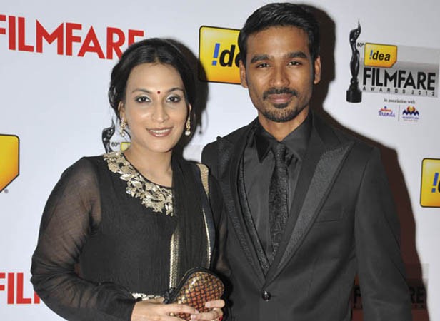 A picture of Dhanush with his wife Aishwarya. Dhanush-Aishwarya