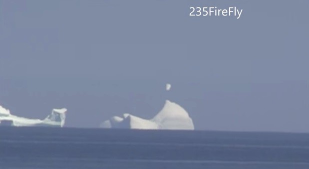UFO Sighting: Unidentified Object seen Hovering Over Iceberg in Canada (You Tube Screenshot/235FireFly)
