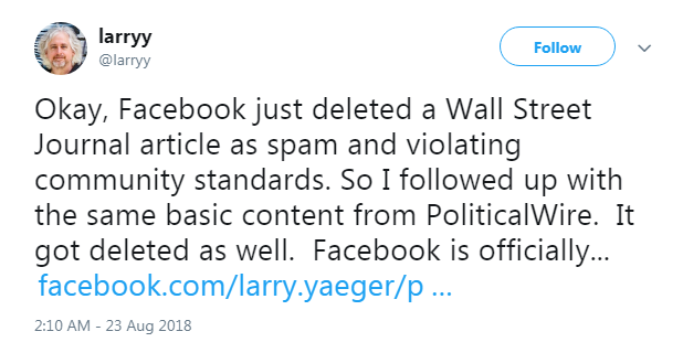 Facebook marking people's post as spam Facebook marking people's post as spam