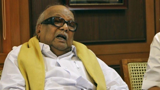 File photo of former Tamil Nadu chief minister Karunanidhi. Karunanidhi