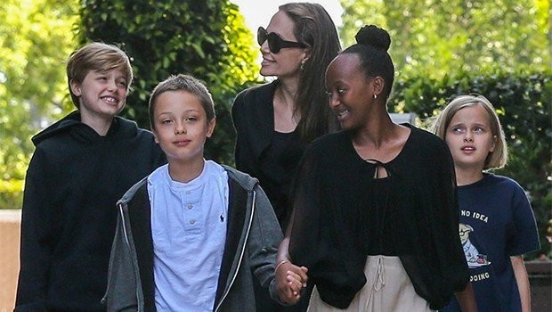 Angelina Jolie with her children Angelina Jolie with her children