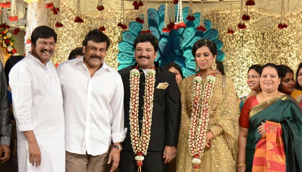 Chiranjeevi at Rajendra Prasad's son Balaji's Wedding Reception Chiranjeevi at Rajendra Prasad's son Balaji's Wedding Reception