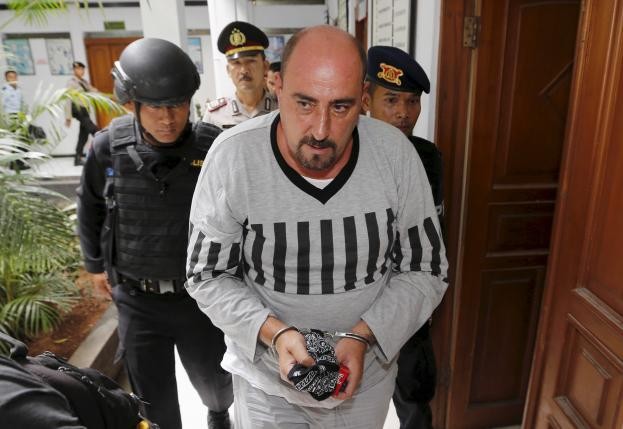Death row inmate Serge Atlaoui of France arrives for his judicial review at Tangerang District Court in Tangerang, Banten province in this April 1, 2015 file photo.