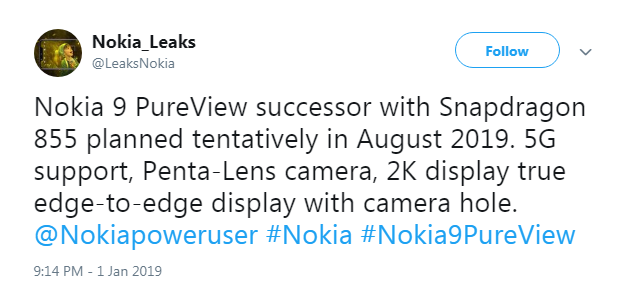 Nokia 9 PureView leak