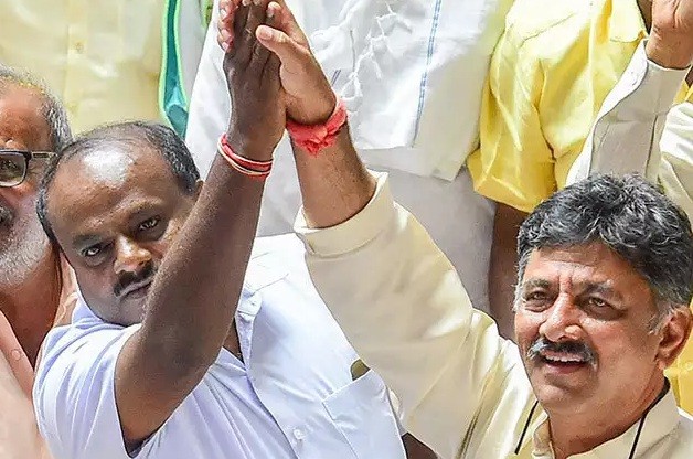 HD Kumaraswamy and DK Shivakumar HD Kumaraswamy and DK Shivakumar