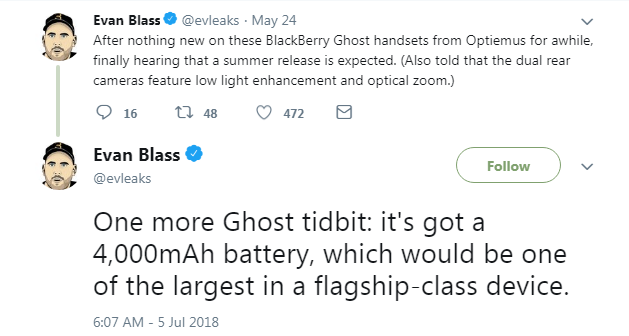 BlackBerry Ghost to have the biggest battery found in any flagship BlackBerry Ghost to have the biggest battery found in any flagship