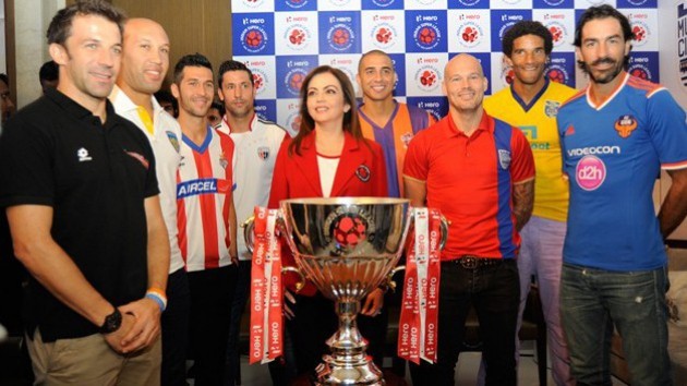 Nita Ambani presents the ISL trophy, along with the marquee signings of all eight clubs Indian Super League