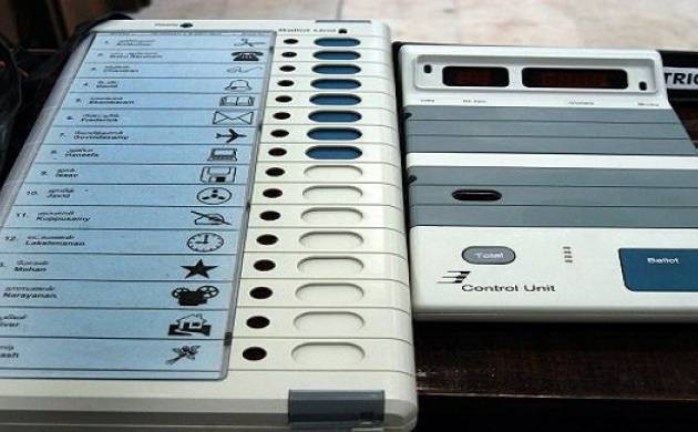 In picture: An electronic voting machine. Electronic voting machine