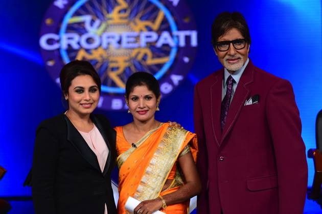 Rani Mukerji, Fatima Khatun, Amitabh Bachchan on 'KBC 8' Rani Mukerji, Fatima Khatun, Amitabh Bachchan on KBC 8