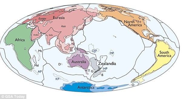 Zealandia is the eighth continent discovered by geologists in the Southwest Pacific region. Zealandia, Eighth continent, GSA, discovered,