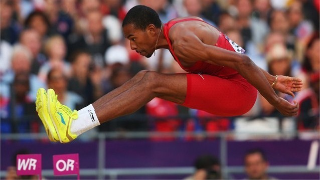 Christian Taylor of the United States competes during the Men's Triple Jump Final