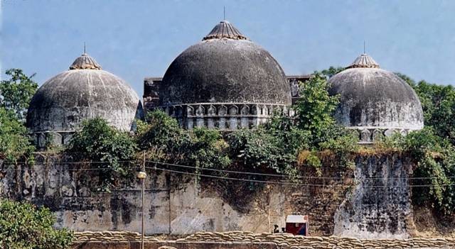 Rear view of the Babri Masjid, Ayodhya. Babri Masjid