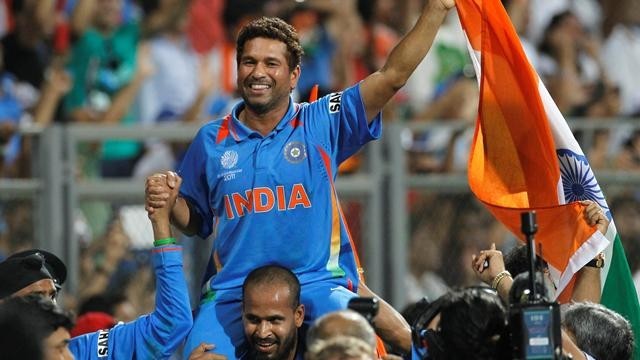 Sachin got his hands on the World Cup trophy in 2011 Sachin Tendulkar