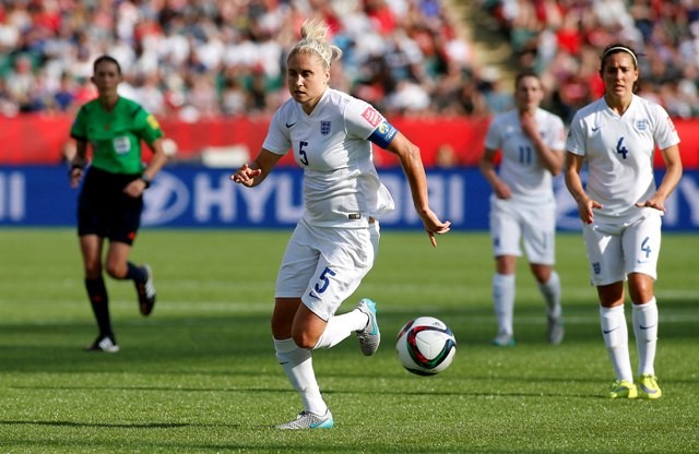 A still from England's game against Japan in the semi-finals of the FIFA Women's World Cup 2015 England WWC