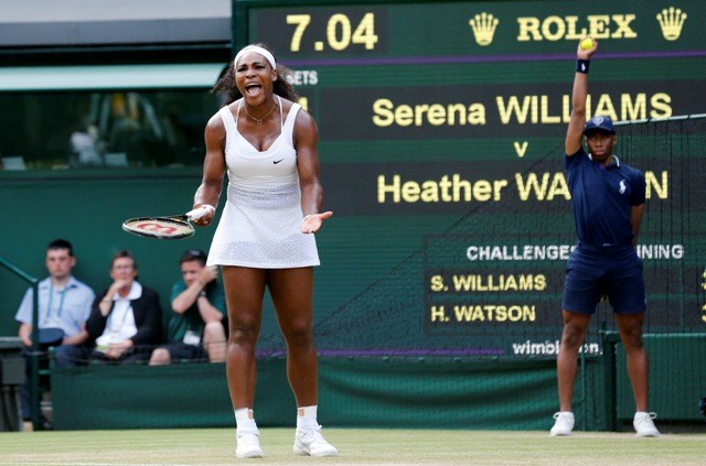 Serena Williams was taken aback by such a partisan crowd at Centre Court Serena Williams
