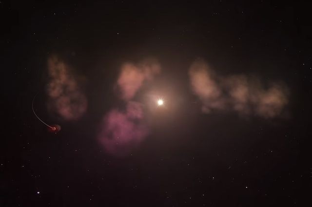 RZ Piscium is surrounded by huge dust clouds that appear to be the remains of one or more destroyed planets. Star devouring planets