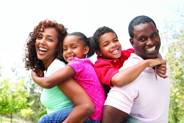 happy family, smiling