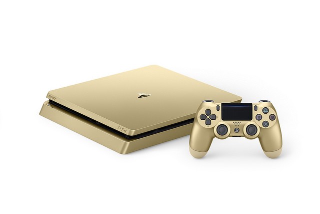 Sony Play Station 4 Slim Limited Edition Gold shown in this image for representational purpose Sony Play Station 4 Slim Limited Edition Gold