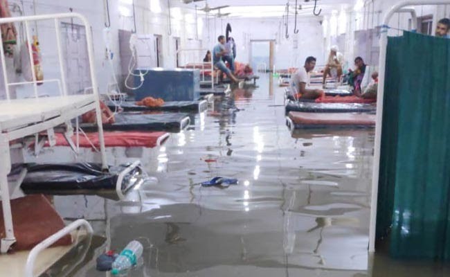A flooded hospital in Bihar. Bihar rains