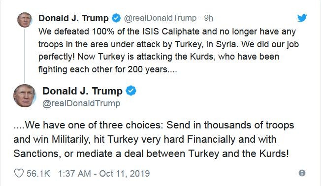 Trump's tweet on Turkey