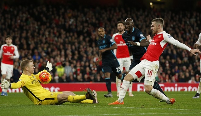 Joe Hart Manchester City Aaron Ramsey Arsenal