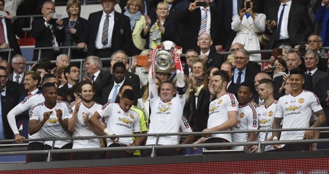 Wayne Rooney FA Cup trophy Manchester United