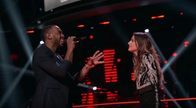 Brandon Royal and Davina Leone perform on The Voice USA 2017