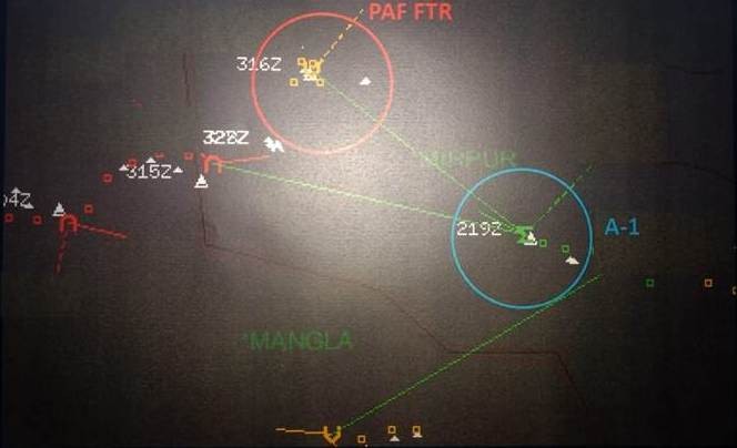 Radar Images of a skirmish between MiG-21 of Indian Air force and Pakistani F-16 Radar Images of skirmish between MiG-21 of Indian Air force and Pakistani F-16