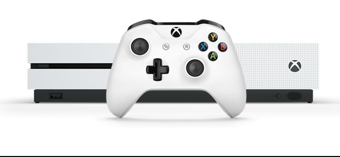 The Microsoft Xbox One S console. Xbox One S