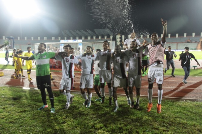 Mohun Bagan players celebrate after winning the Federation Cup 2016 title in Guwahati. mohun bagan