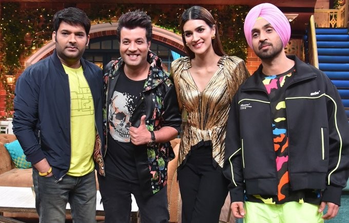 Kapil Sharma, Varun Sharma, Kriti Sanon, Diljit Dosanjh Kapil Sharma, Varun Sharma, Kriti Sanon, Diljit Dosanjh