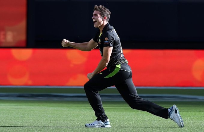 Sean Abbott during the T20I against Pakistan Sean Abbott