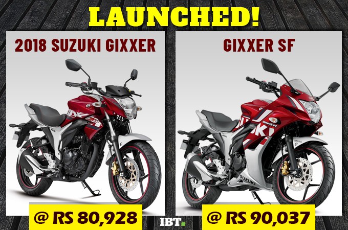 2018 Gixxer series launched in India. 2018 Gixxer series