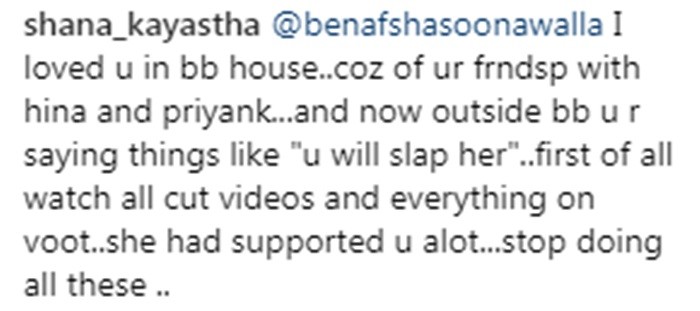 Fans Shames Benafsha Soonawalla for Supporting Priyank Sharma
