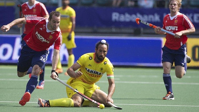 Indian skipper Sardar Singh in action against England in the hockey World Cup. Sardar Singh Hockey