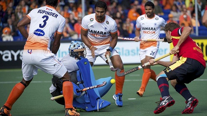 India hockey team in action against Spain in the World Cup. Indian Hockey Team