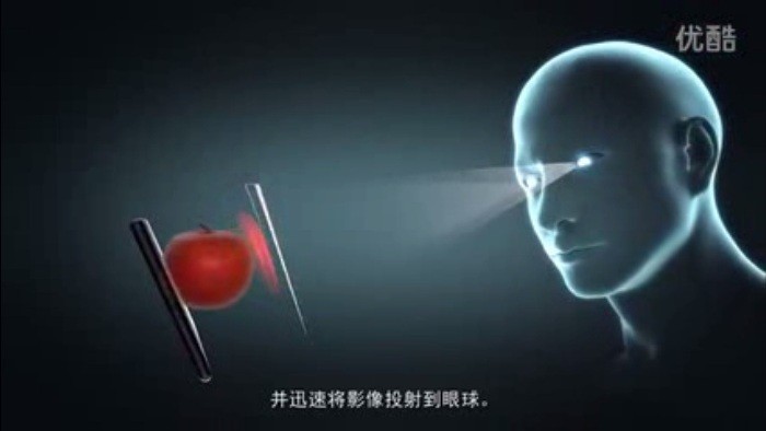Screenshot from the official Takee holographic smartphone promo video Takee 3D Holographic smartphone