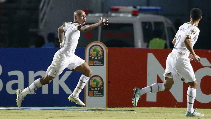 Andre Ayew (left) will be one of the key players of Ghana when they face Guinea in the quarter-finals on Sunday Ghana