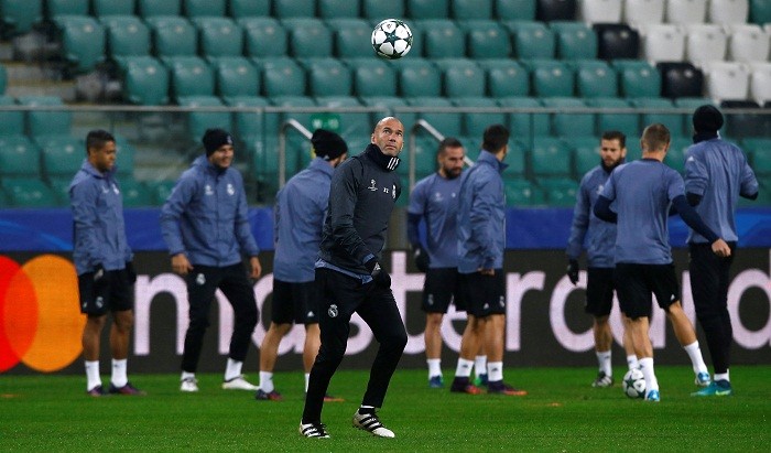 Zinedine Zidane will hope his players continue their impressive goal-scoring record when they face Legia on Wednesday. Zinedine Zidane